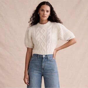 Zara Cream Cable Knit Sweater